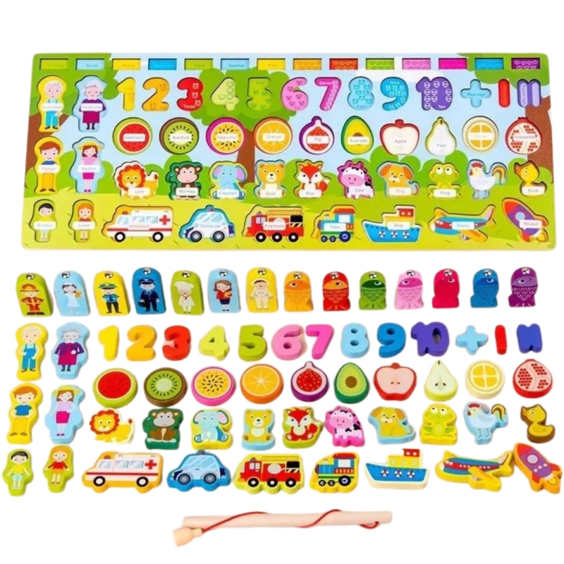 Números Didácticos de Encaje de Madera Montessori para Niños - Venta Internacional