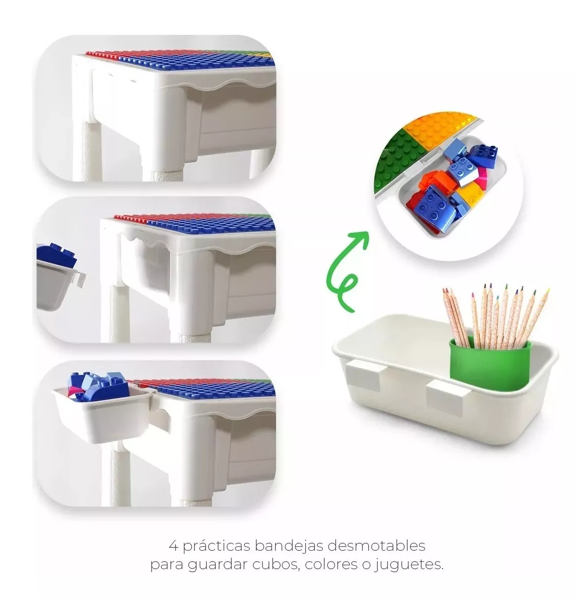 Foto 4 pulgar | Mesa de Actividades Lab.G para Niños + 75 Bloques Colores