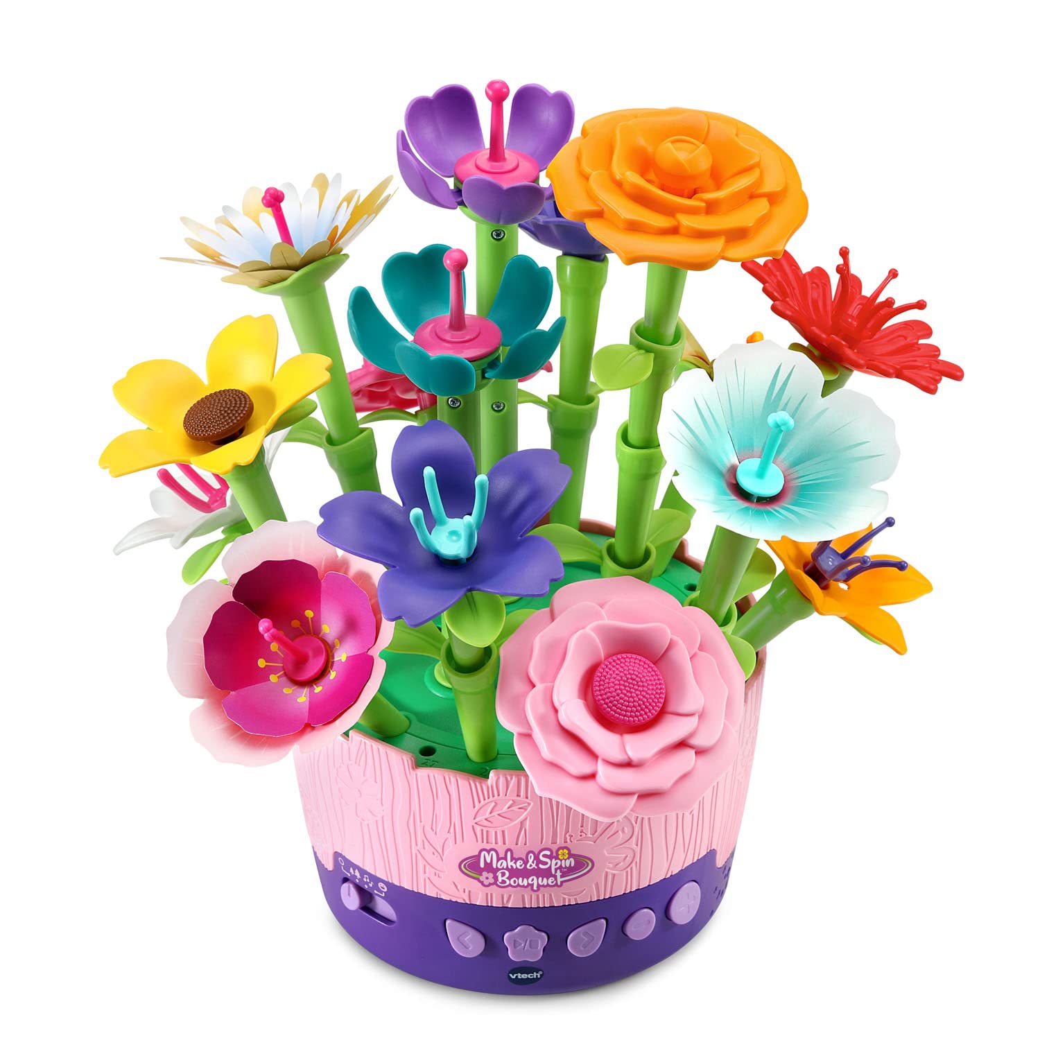 Bouquet Toy Vtech Make And Spin Con Más De 100 Piezas Durante Más De 4 Años - Venta Internacional.