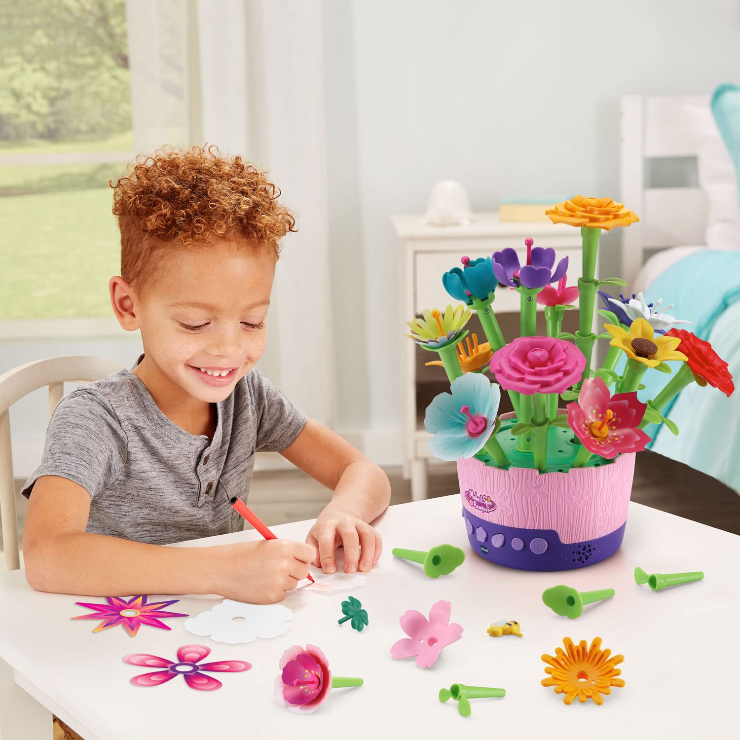 Foto 5 pulgar | Bouquet Toy Vtech Make And Spin Con Más De 100 Piezas Durante Más De 4 Años - Venta Internacional.