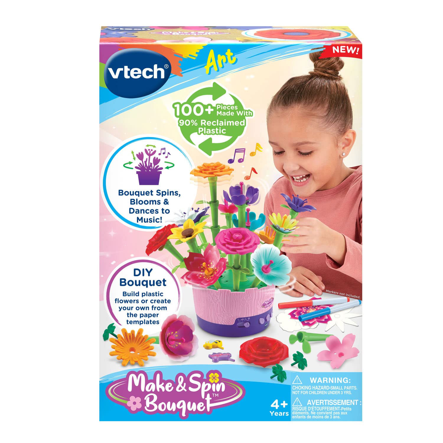 Foto 8 pulgar | Bouquet Toy Vtech Make And Spin Con Más De 100 Piezas Durante Más De 4 Años - Venta Internacional.