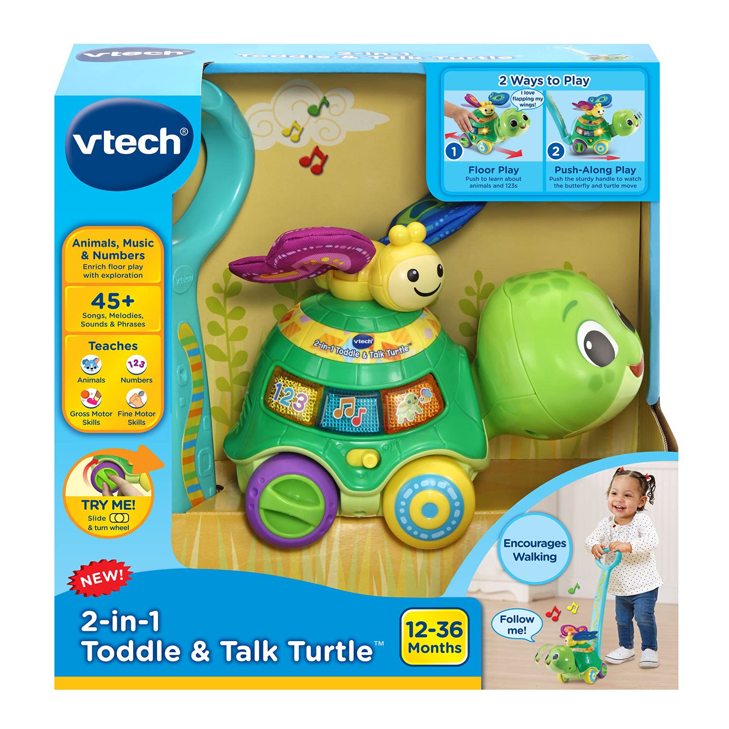 Foto 7 | Toy Vtech Toddle And Talk Turtle 2 En 1 Para 12 A 36 Meses - Venta Internacional.