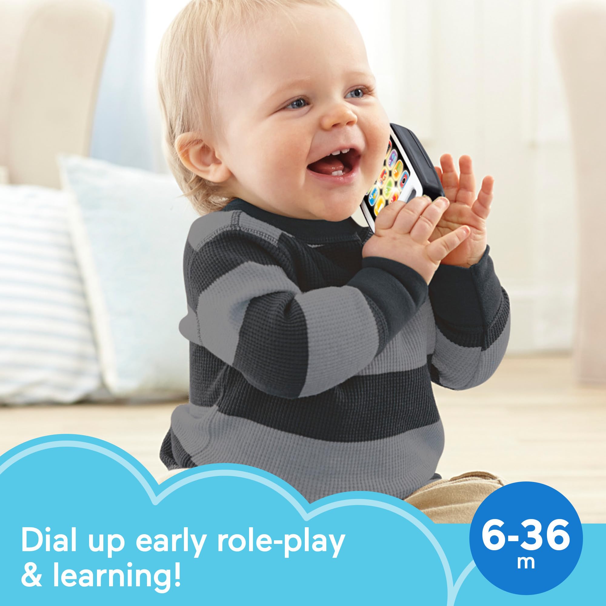 Foto 2 | Teléfono Inteligente De Juguete Fisher-price Laugh & Learn De Más De 6 Meses, Gris - Venta Internacional.