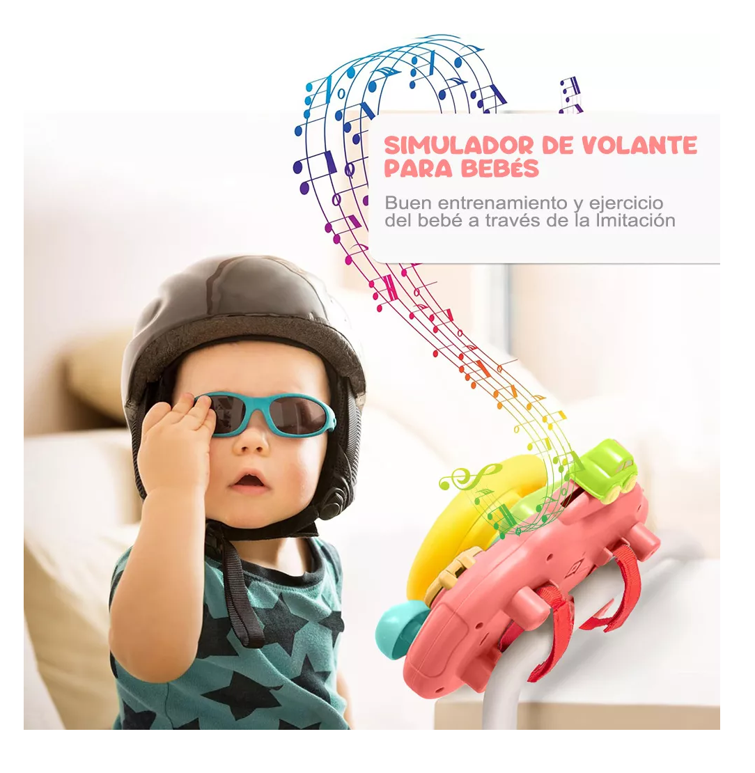 Foto 6 pulgar | Juguete Interactivo Juego Volante Para Bebé Con Luz Y Sonido Hot Bee Belug Rojo