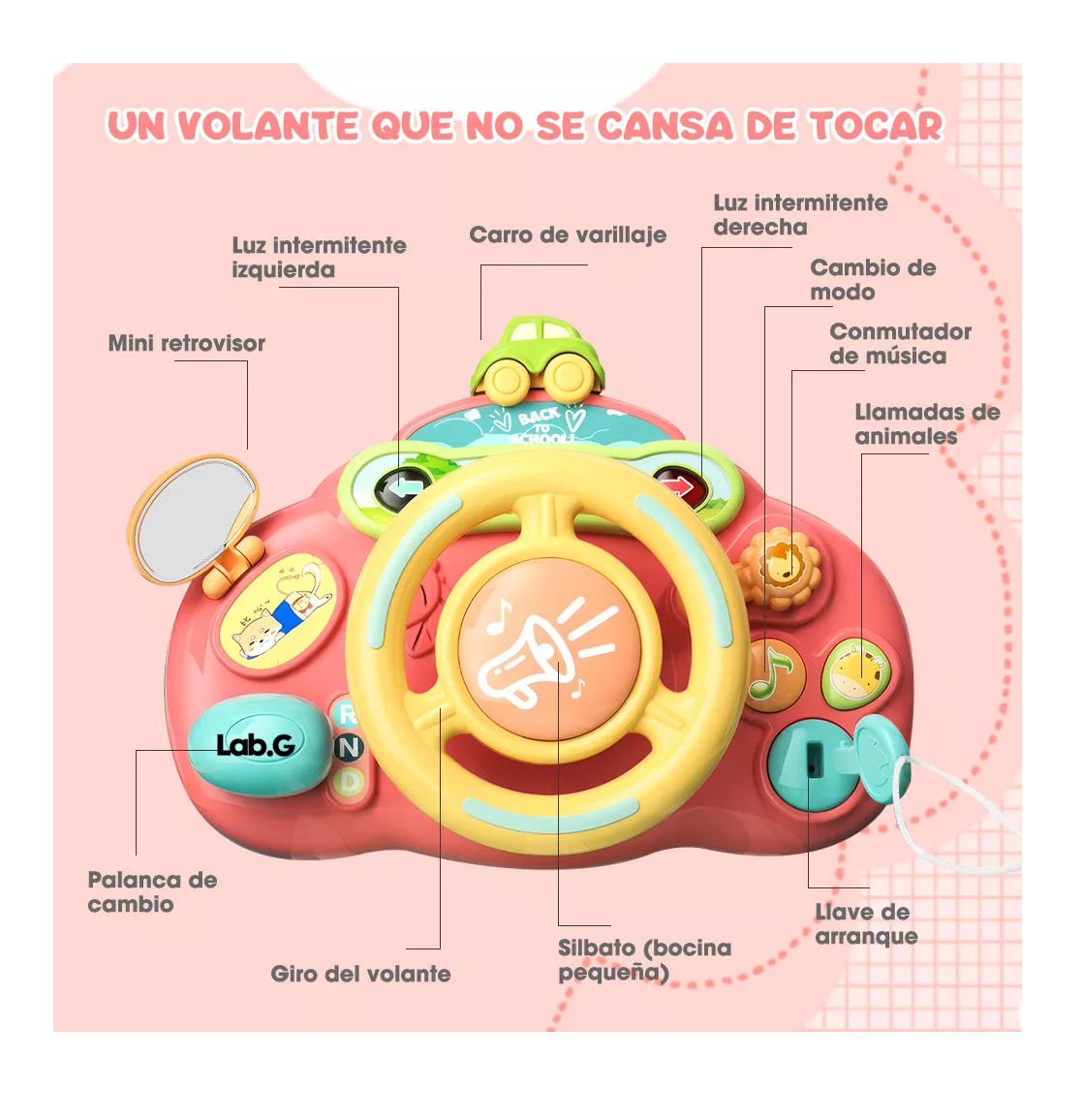 Foto 4 pulgar | Juguete Interactivo Juego Volante Para Bebé Con Luz Y Sonido Hot Bee Rojo