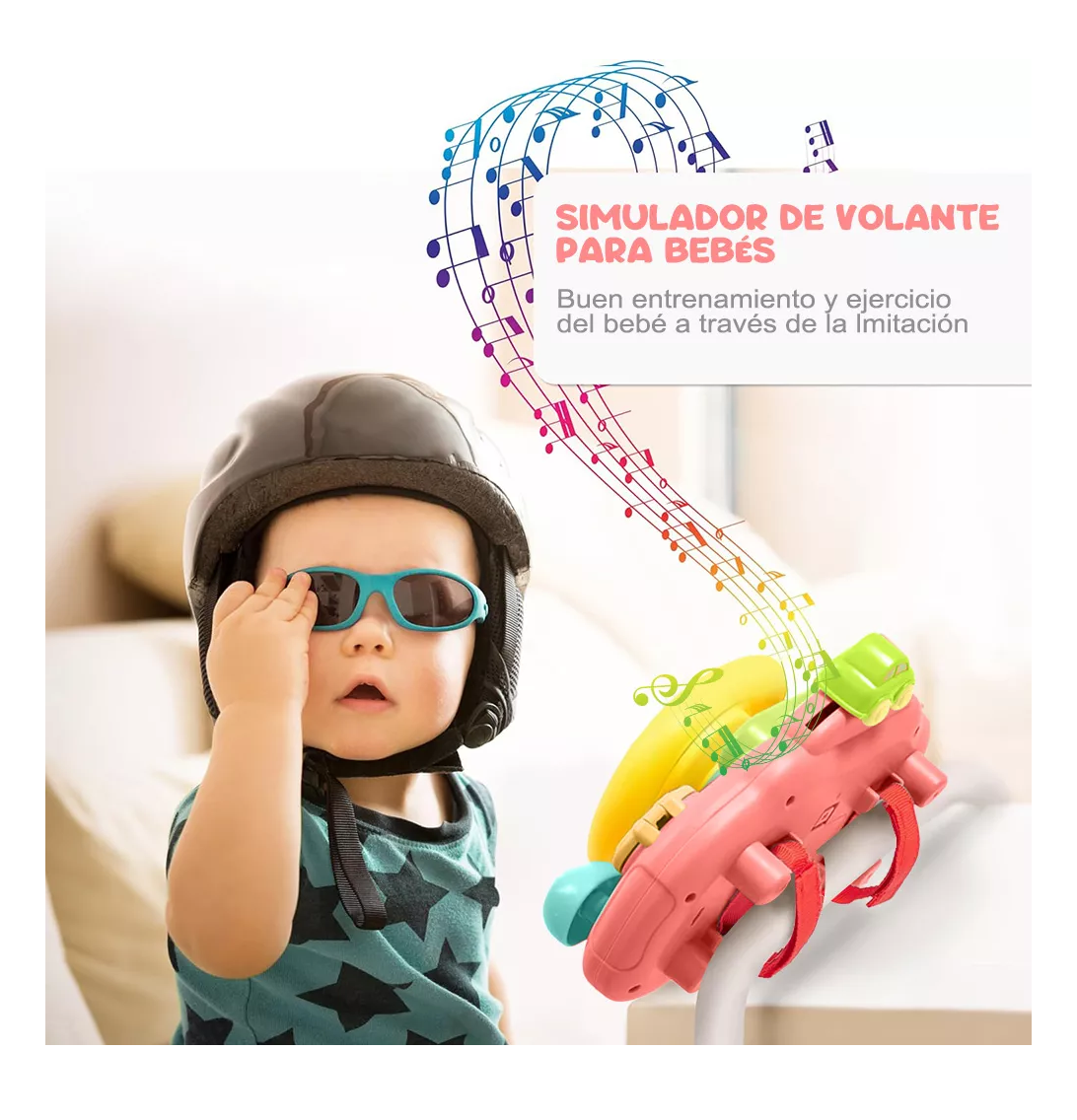 Foto 6 pulgar | Juguete Interactivo Juego Volante Para Bebé Con Luz Y Sonido Hot Bee Rojo