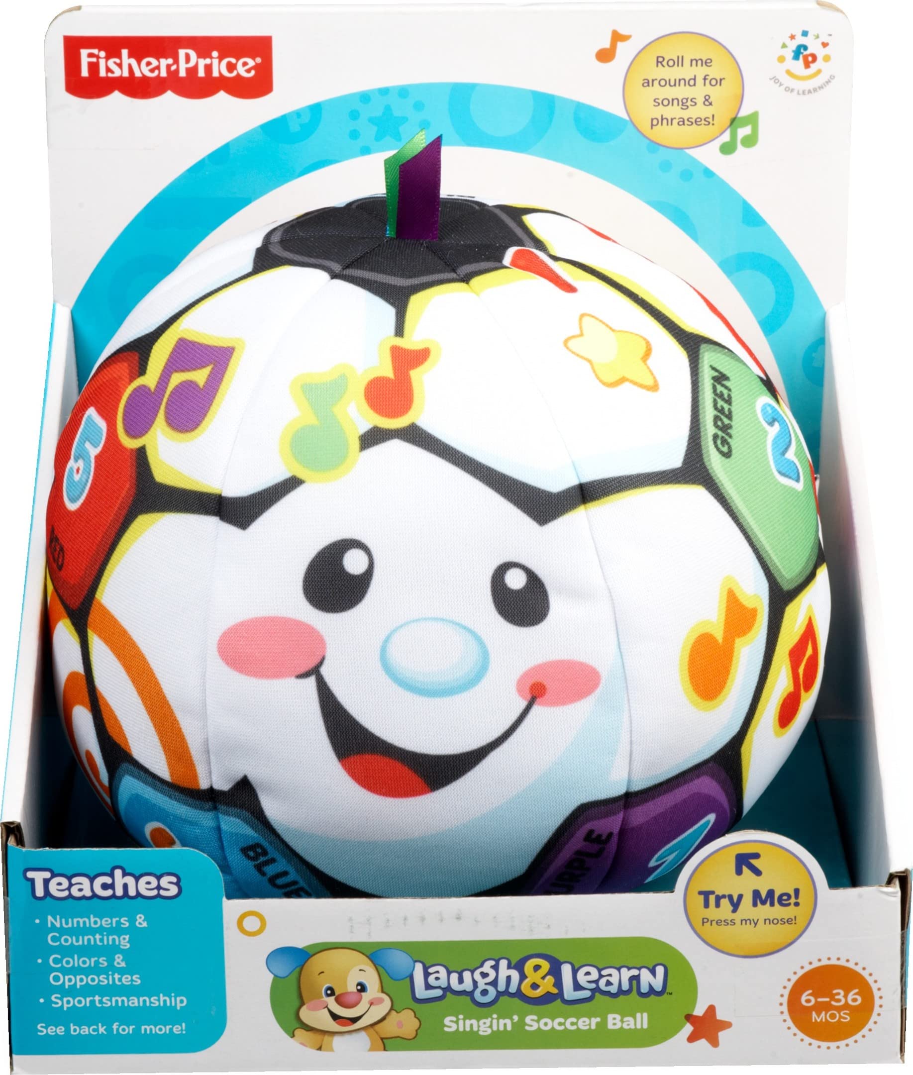 Foto 7 pulgar | Pelota De Fútbol Learning Toy Fisher-price Para Reír Y Aprender A Cantar - Venta Internacional.
