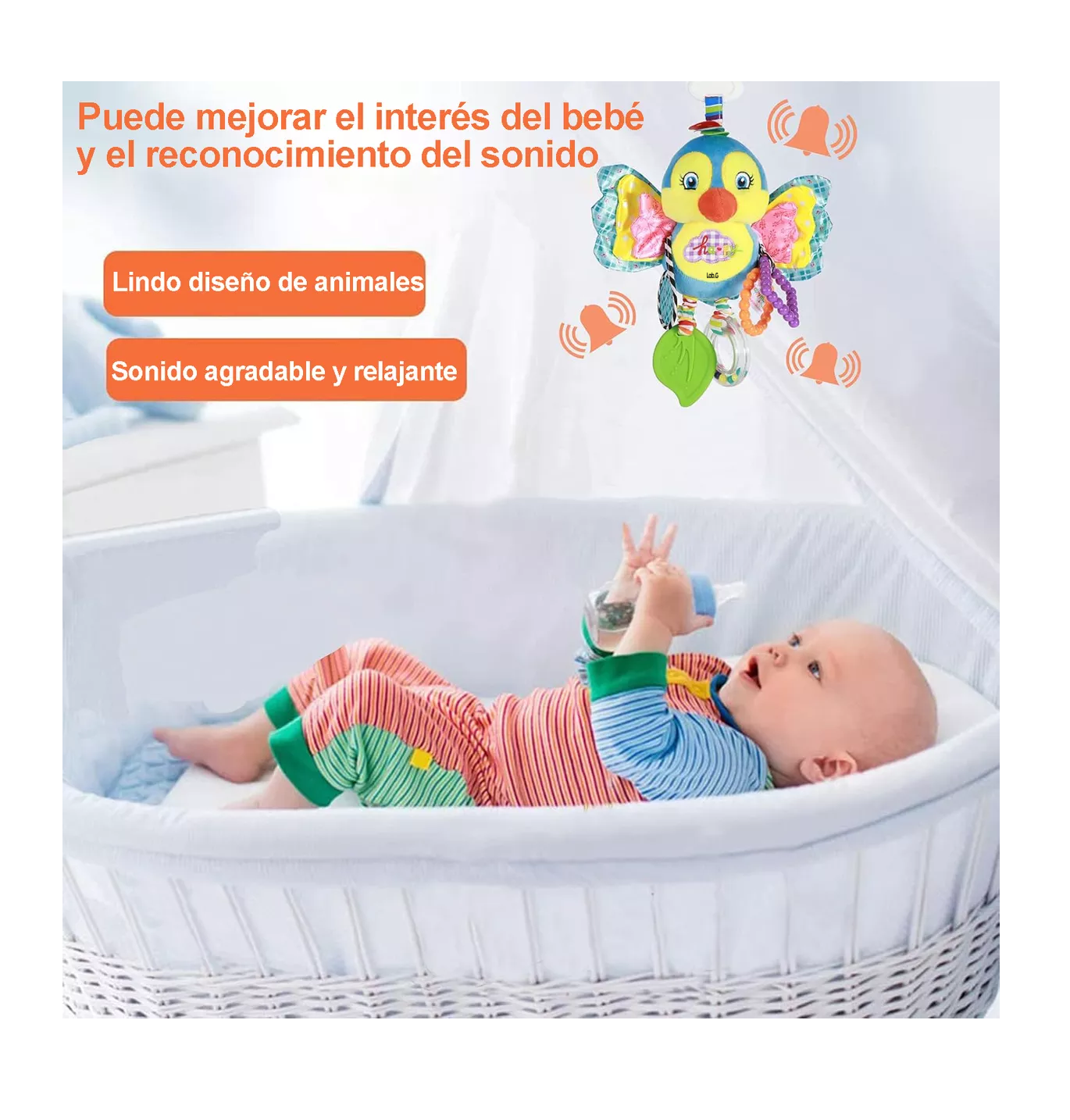 Foto 5 pulgar | Juguete Peluche Sonaja y Mordedera para Bebé