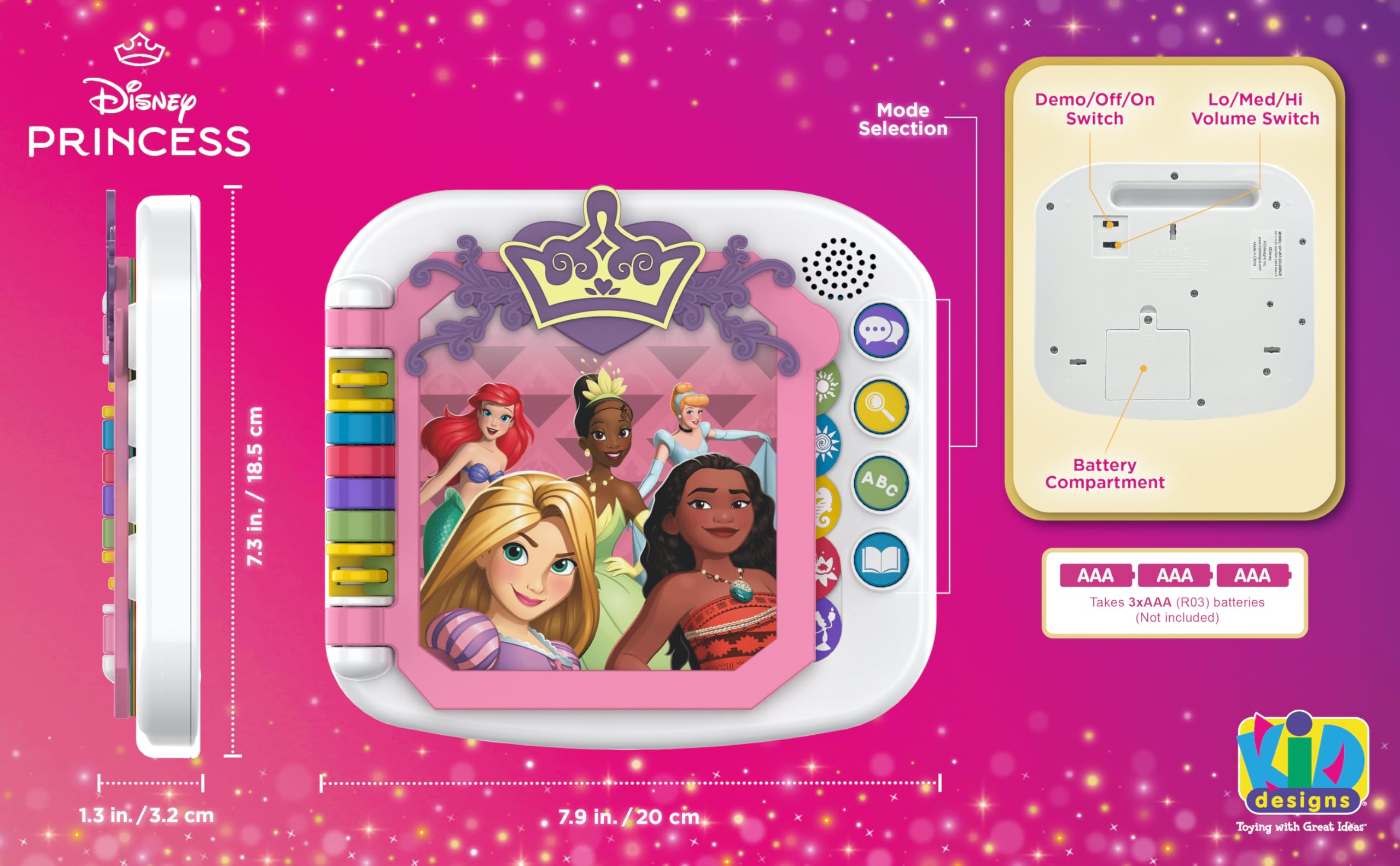 Foto 5 pulgar | Libro Interactivo Ekids Disney Princess-Venta Internacional