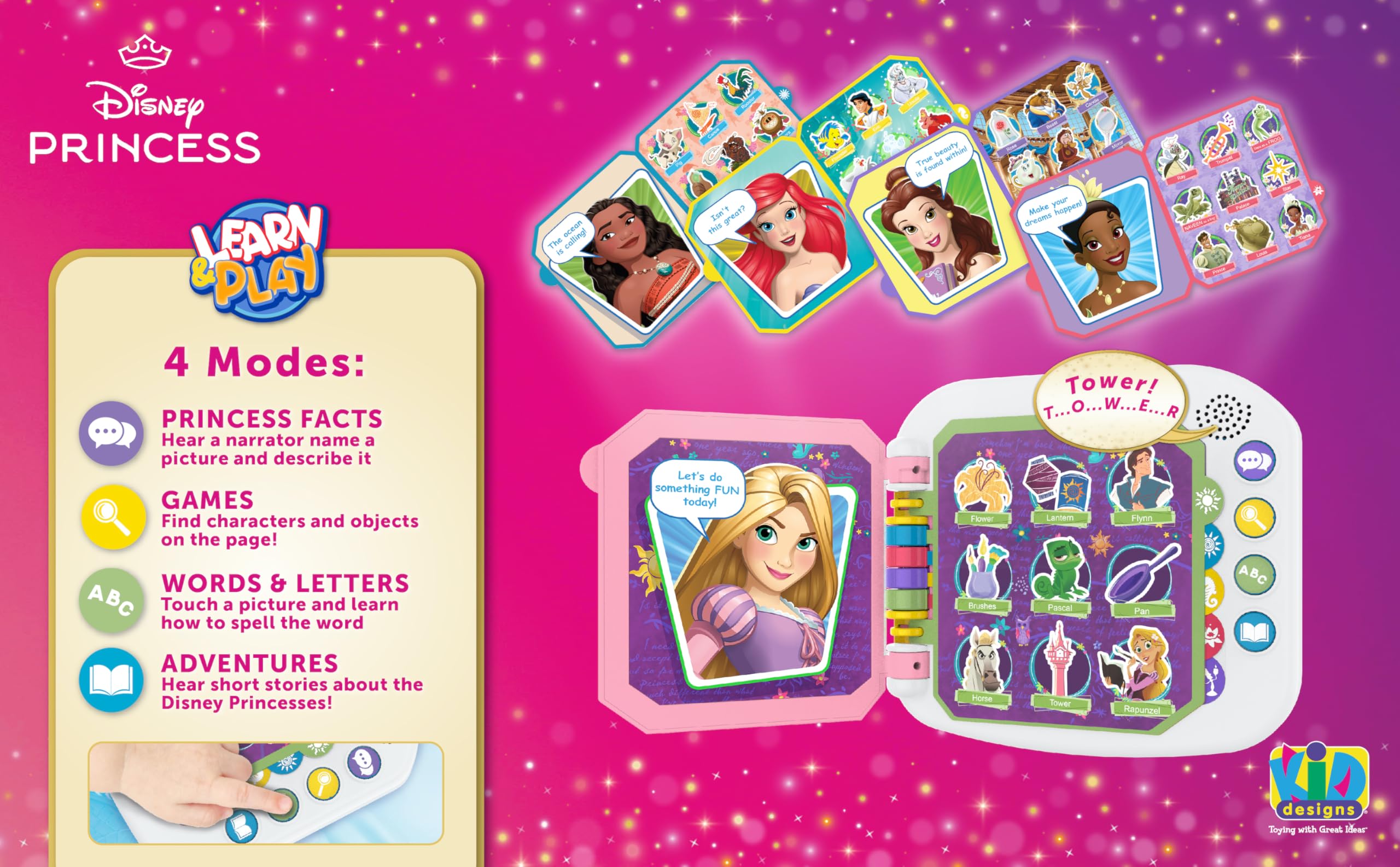 Foto 6 pulgar | Libro Interactivo Ekids Disney Princess-Venta Internacional