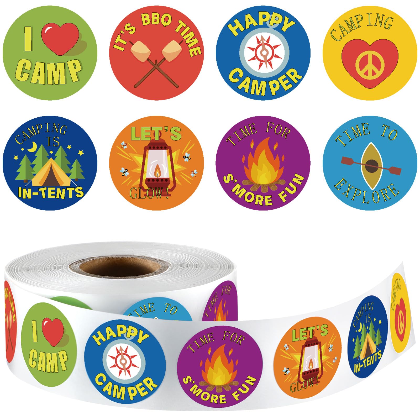 Pegatinas Geyoga «i Love Camp Travel» Para Niños, 1000 Unidades - Venta Internacional.
