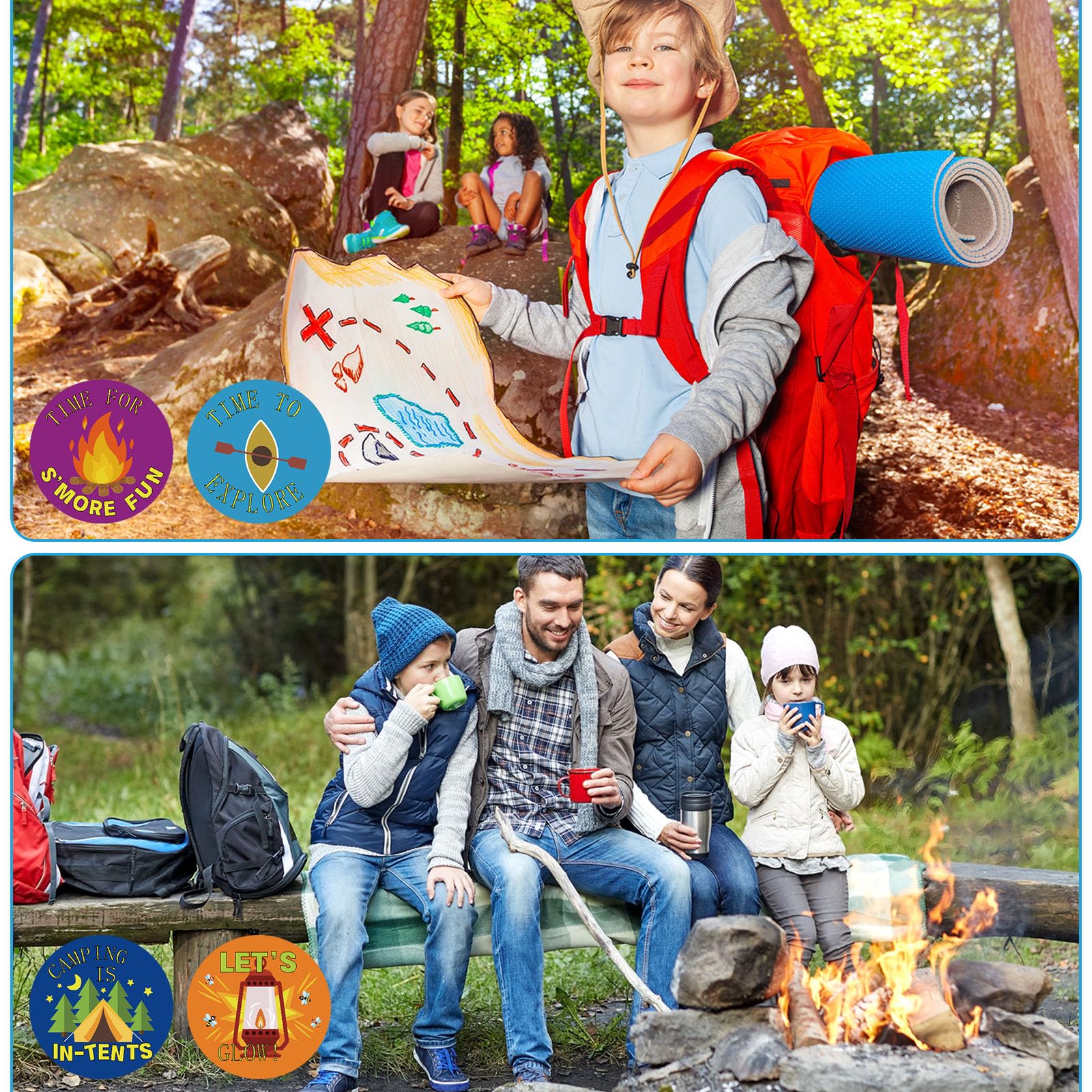 Foto 5 pulgar | Pegatinas Geyoga «i Love Camp Travel» Para Niños, 1000 Unidades - Venta Internacional.