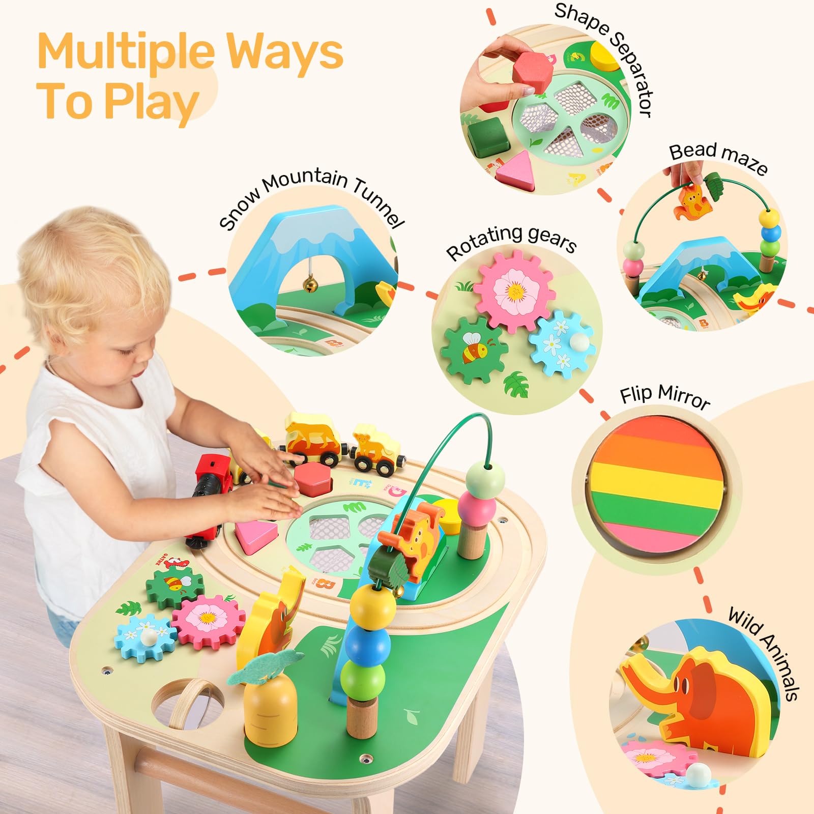 Foto 6 pulgar | Juramentos De Mesa De Actividades Para Niños De Más De 1 Año Con Juguetes Montessori - Venta Internacional.