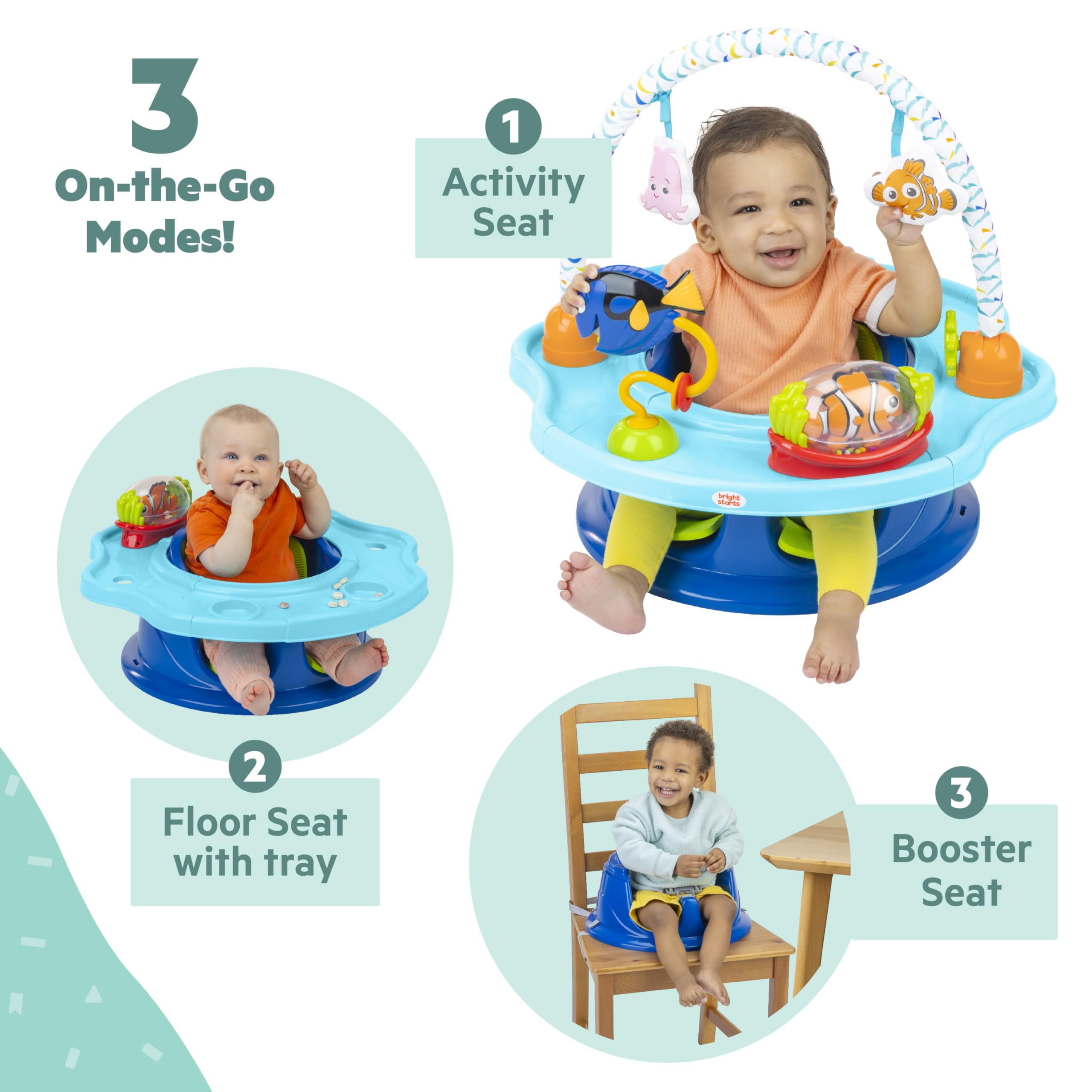 Foto 6 pulgar | Asiento Para Bebé Bright Starts Disney Finding Nemo 4m-4y Azul - Venta Internacional.