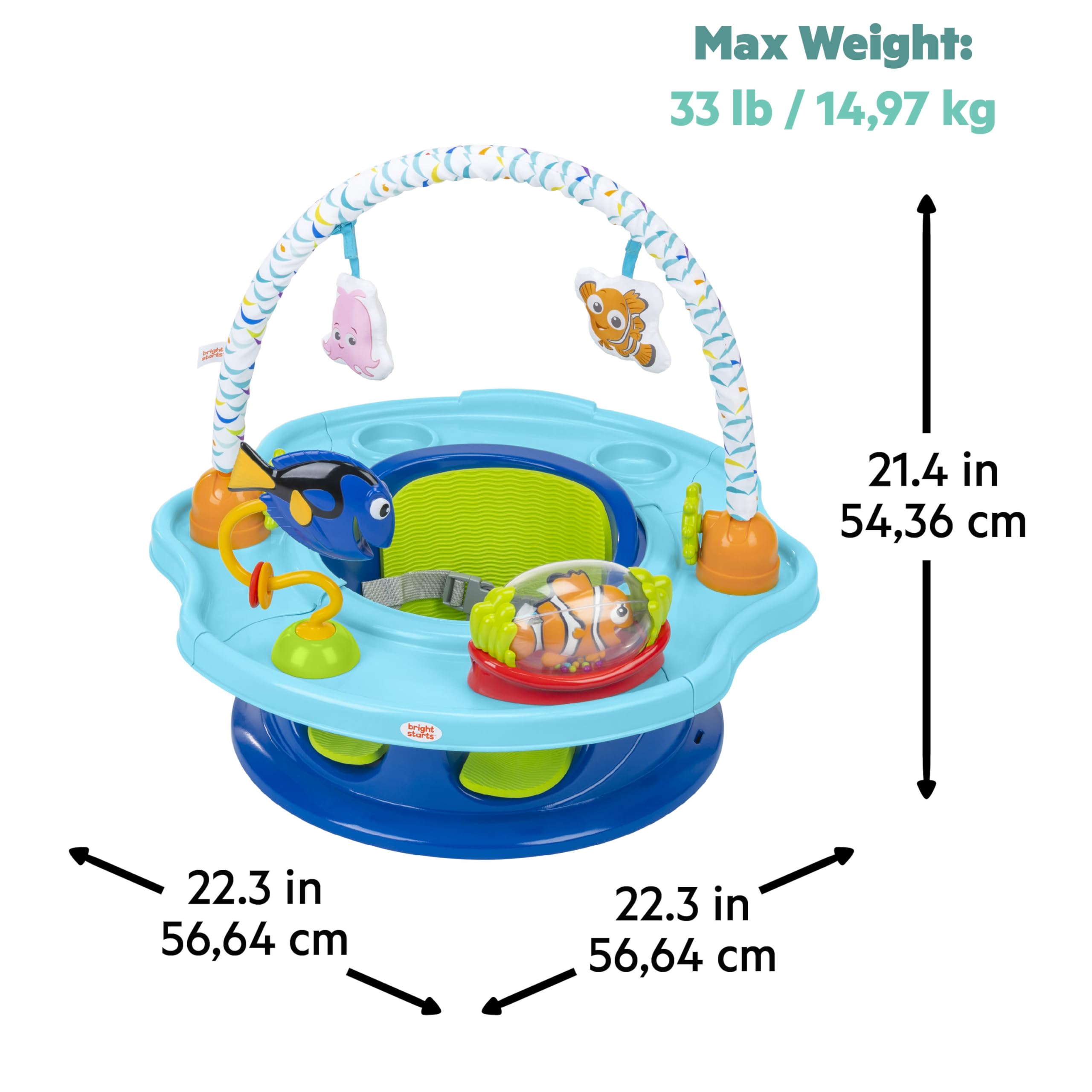 Foto 8 pulgar | Asiento Para Bebé Bright Starts Disney Finding Nemo 4m-4y Azul - Venta Internacional.