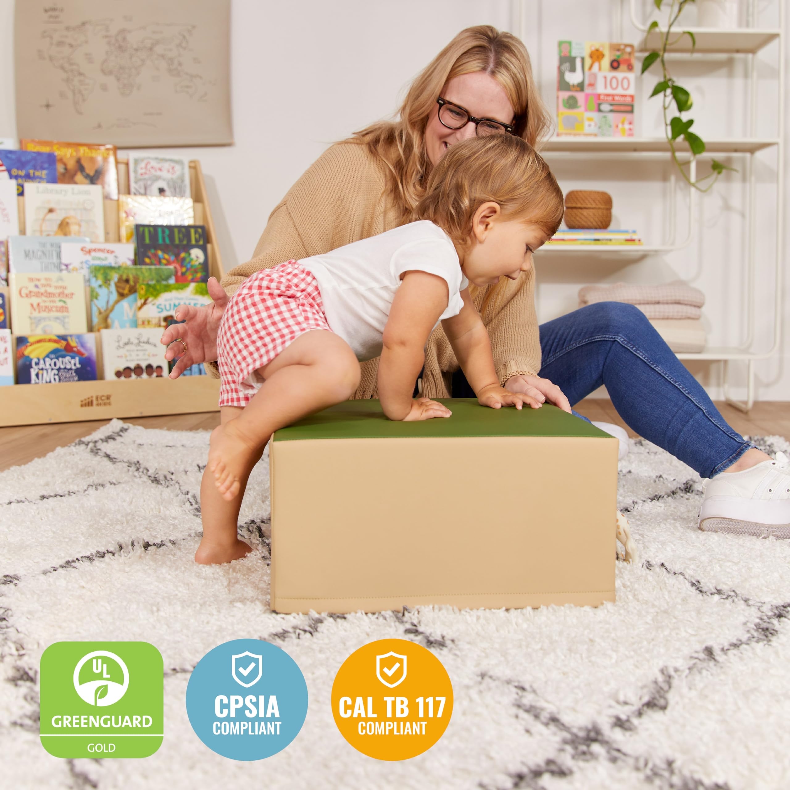 Foto 6 | Pedestal Playset Ecr4kids Softzone Junior Para Principiantes, Color Tierra - Venta Internacional.