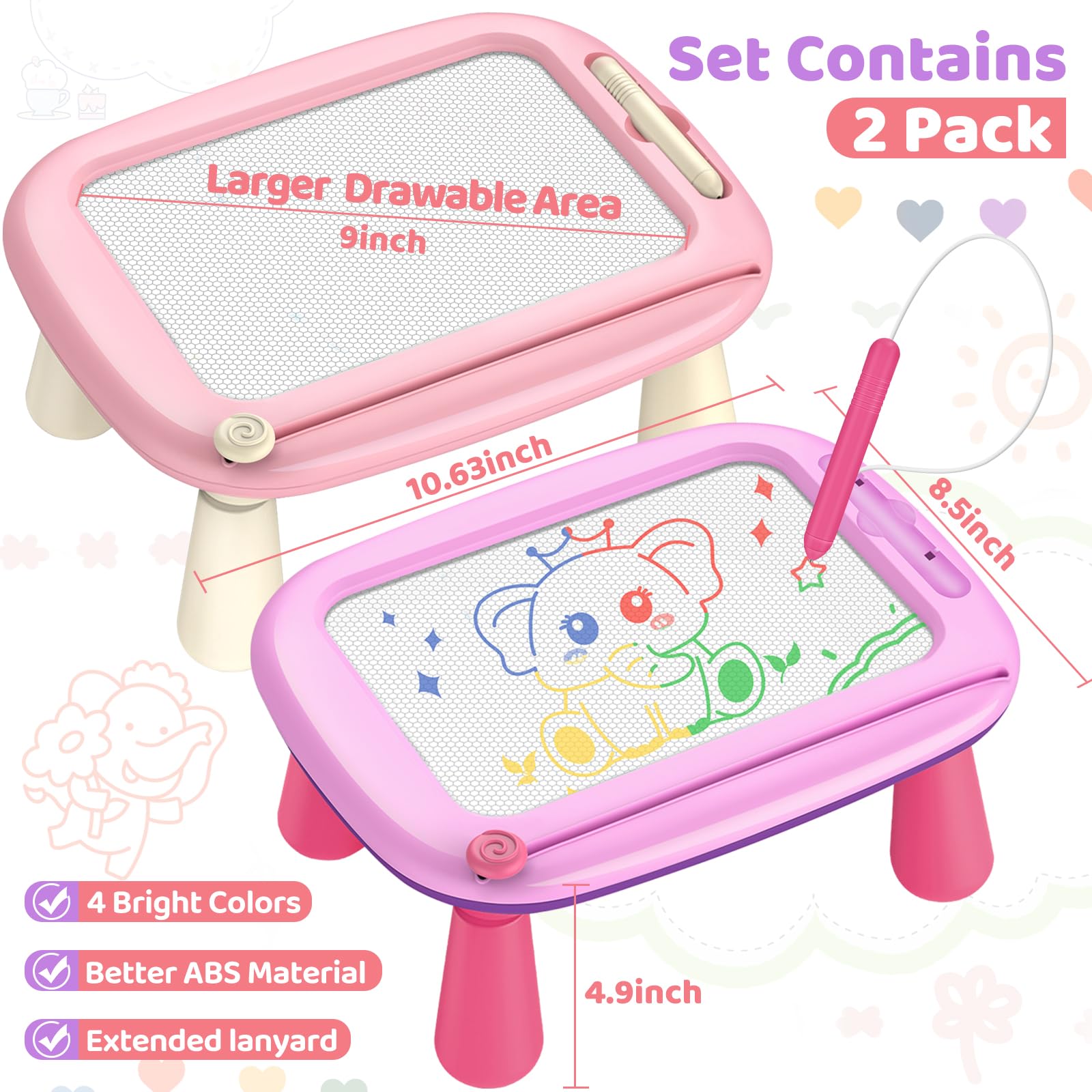 Foto 3 pulgar | Tablero De Dibujo Magnético Officygnet Para Niños De 1 A 3 Años, Paquete De 2 - Venta Internacional.