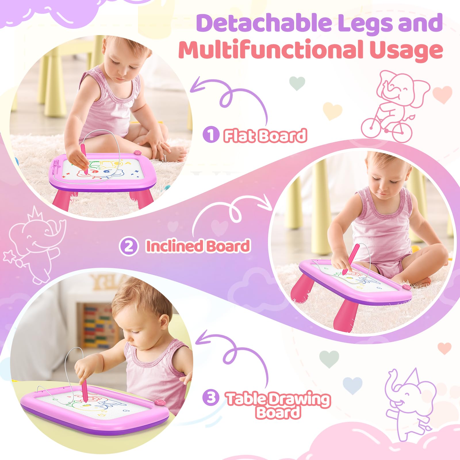 Foto 5 pulgar | Tablero De Dibujo Magnético Officygnet Para Niños De 1 A 3 Años, Paquete De 2 - Venta Internacional.