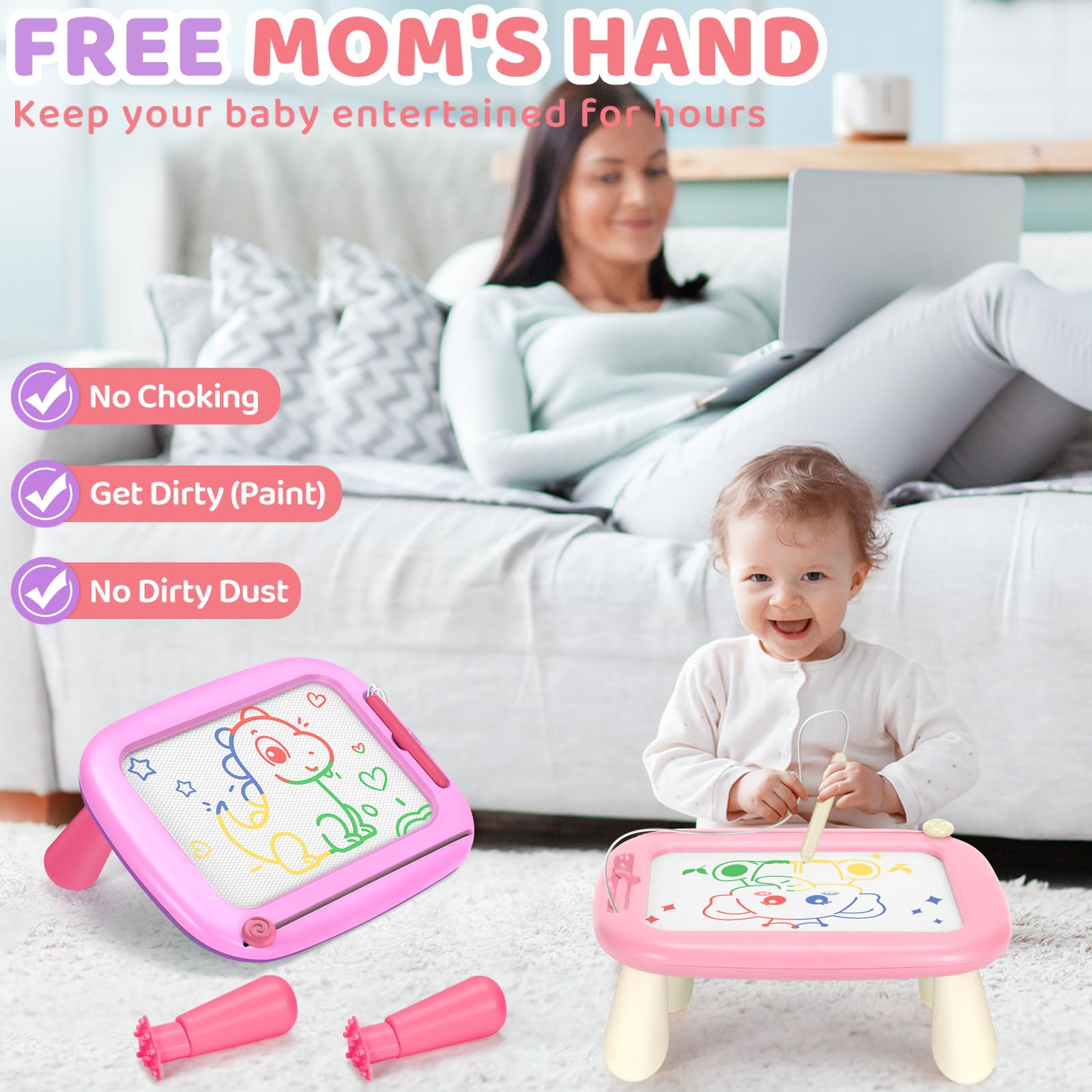 Foto 7 pulgar | Tablero De Dibujo Magnético Officygnet Para Niños De 1 A 3 Años, Paquete De 2 - Venta Internacional.