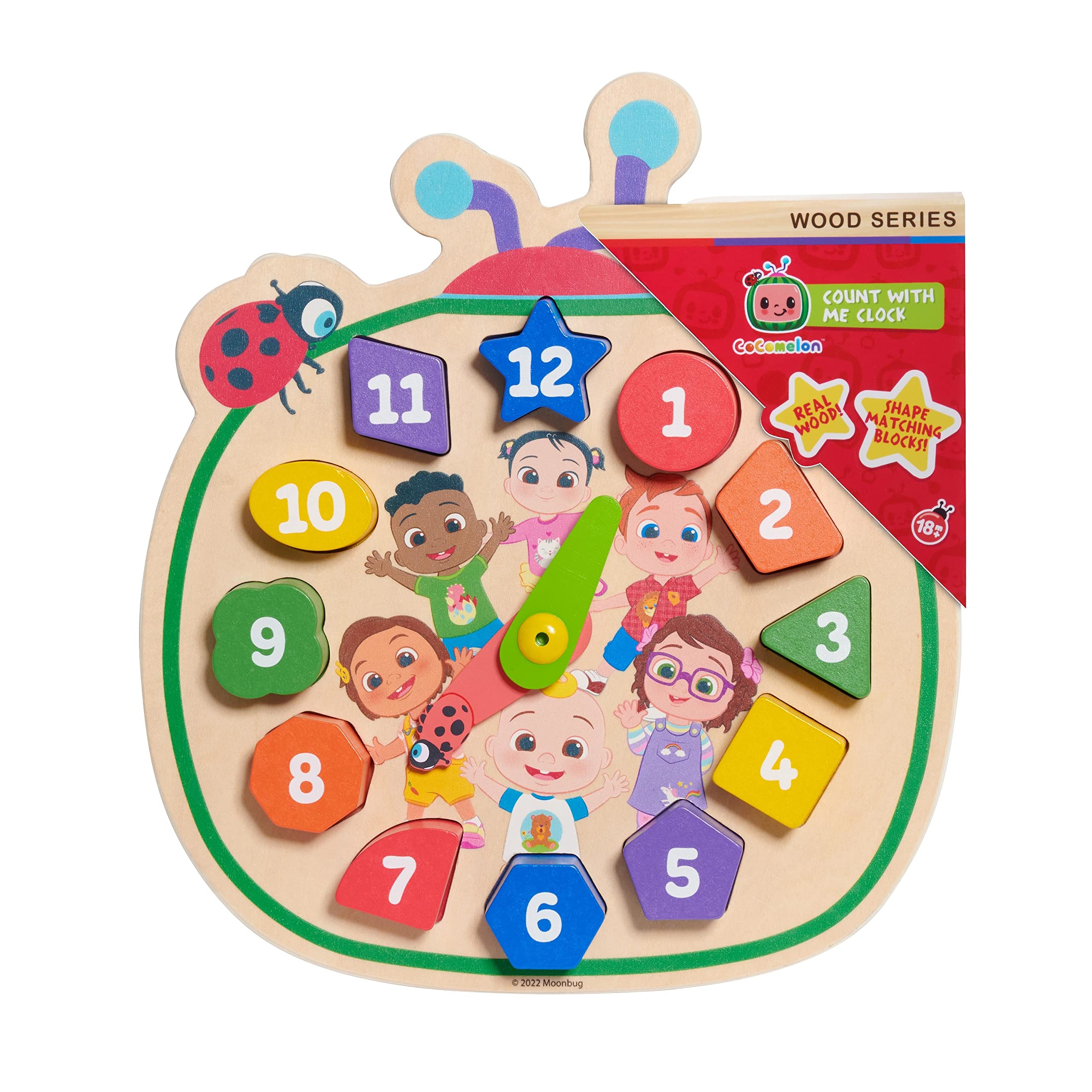Foto 8 pulgar | Reloj De Madera Cocomelon Count With Me Learning Kids 18m + - Venta Internacional.