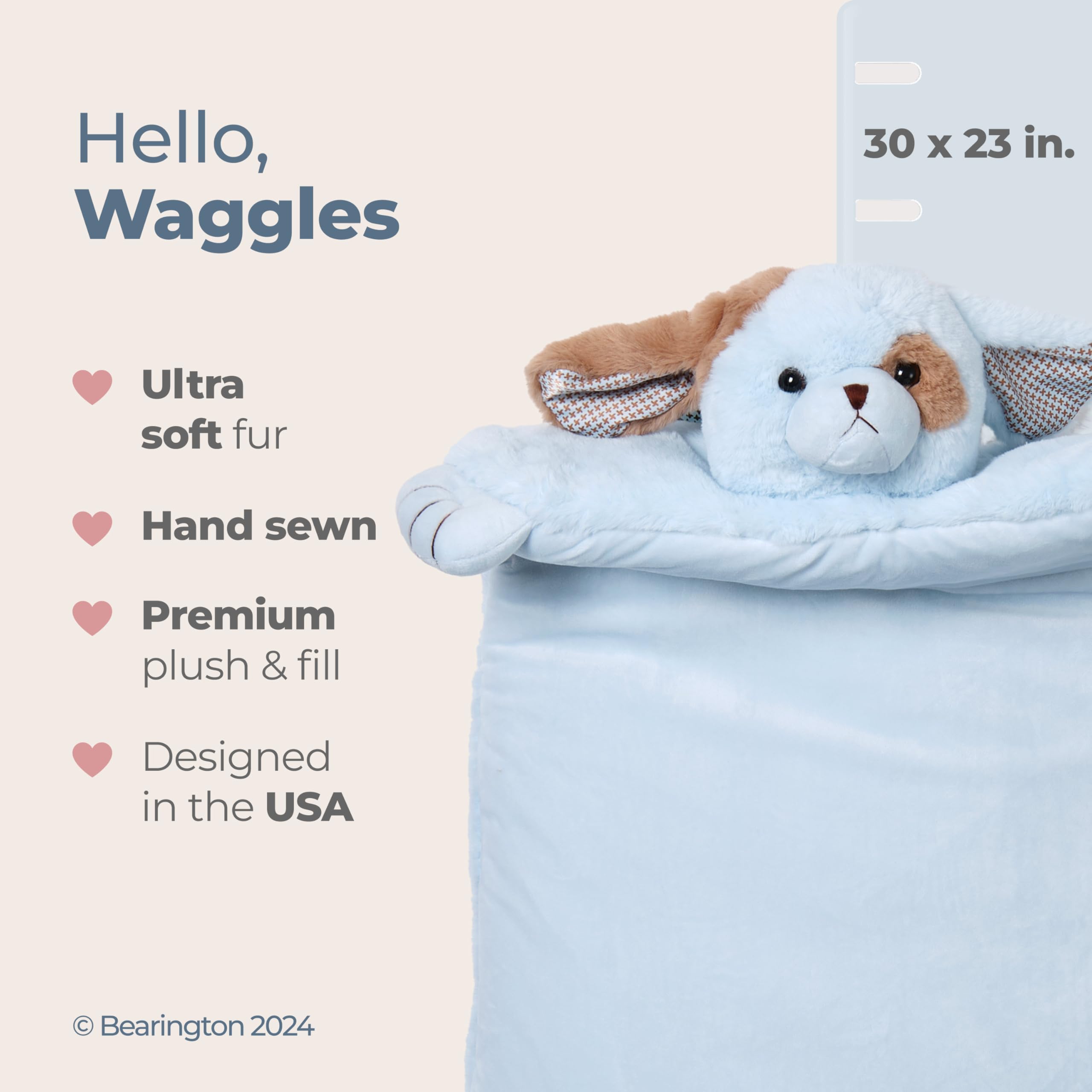 Foto 3 pulgar | Tummy Time Mat Bearington Baby Waggles, Diseño De Cachorro De Peluche Azul - Venta Internacional.