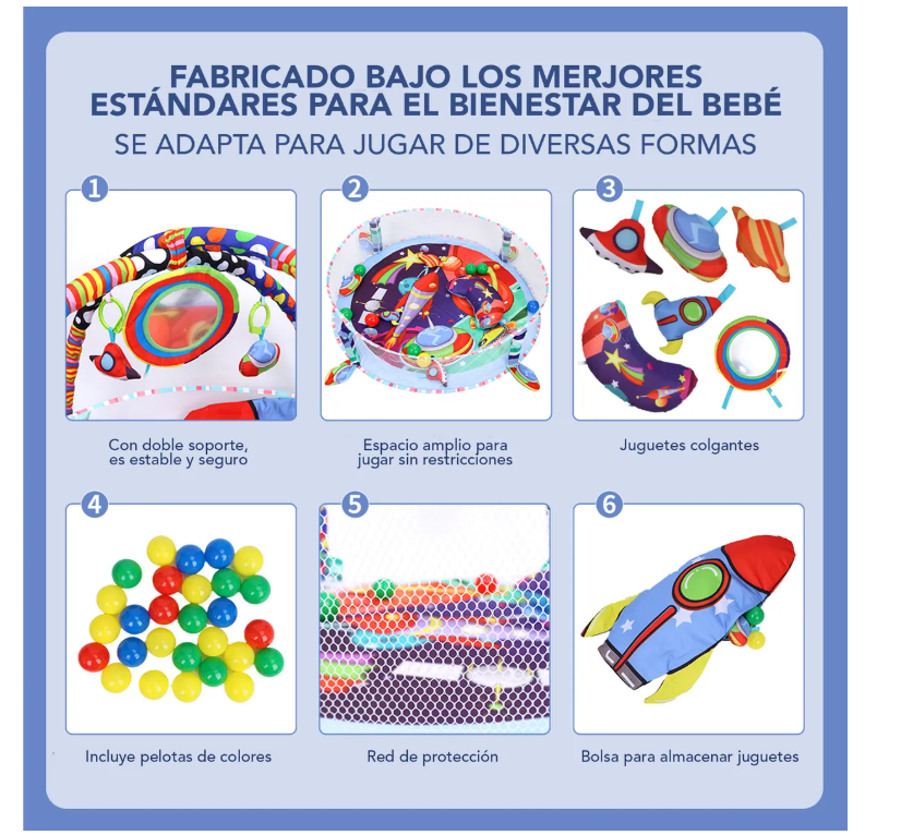 Foto 7 pulgar | Gimnasio Bebé Interactivo Tapete Didáctico Infantil Nube
