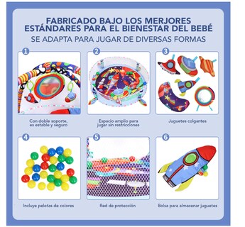 Foto 6 | Gimnasio Bebé Interactivo Tapete Didáctico Infantil Nube