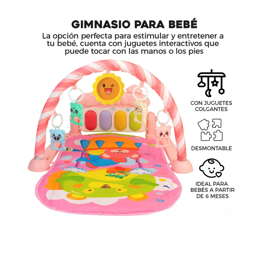 Foto 3 pulgar | Gimnasio Acolchado Infantil Tapete Bebe Con Piano Musical