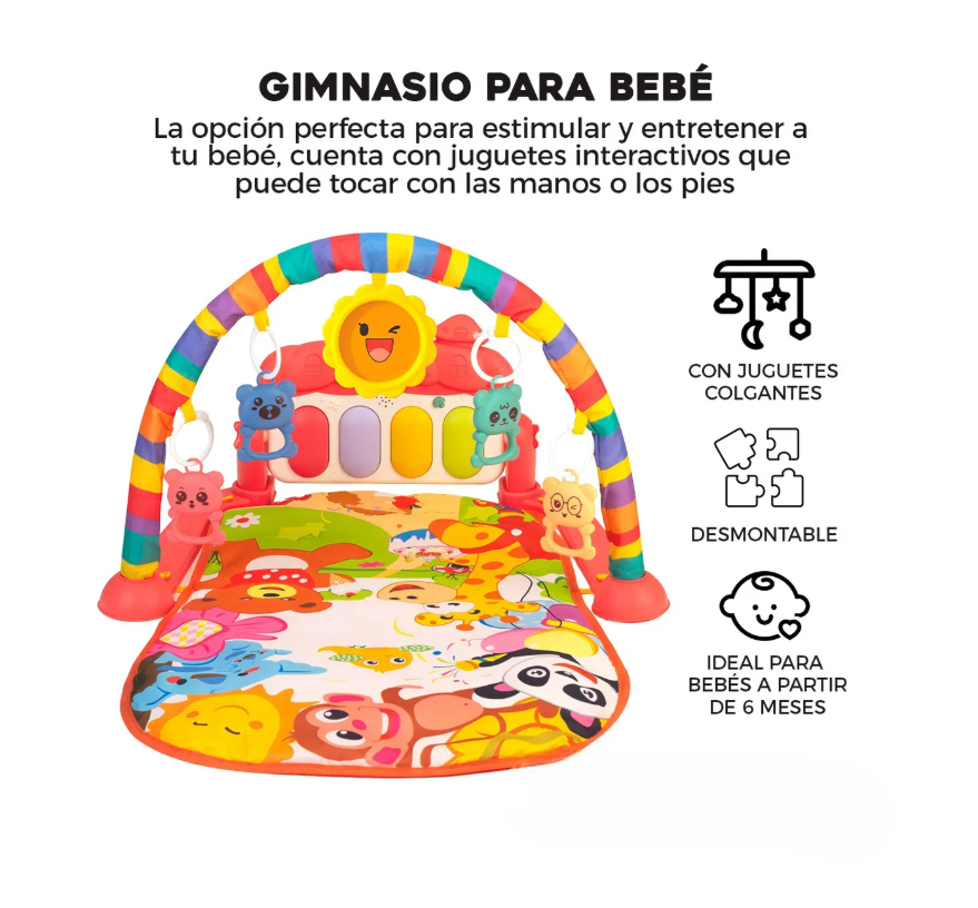 Foto 2 | Gimnasio Acolchado Infantil Tapete Bebe Con Piano Musicalgimnasio Acolchado Infantil Tapete Bebe Con Piano Musical