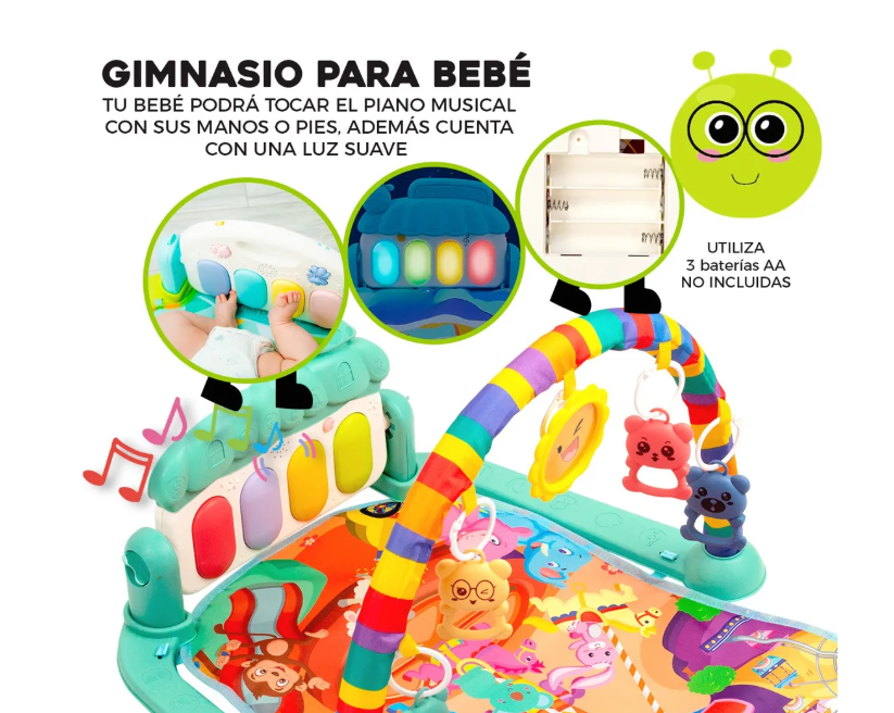 Foto 3 pulgar | Gimnasio Acolchado Infantil Tapete Bebe Con Piano Musical