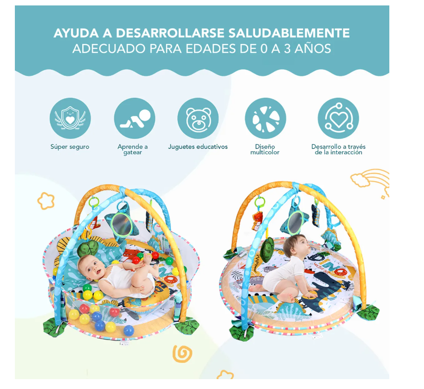 Foto 7 pulgar | Gimnasio Bebé Interactivo Tapete Didáctico Infantil Nube