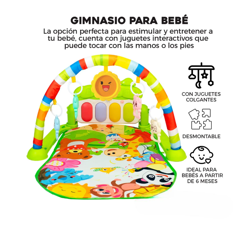 Foto 3 pulgar | Gimnasio Acolchado Infantil Tapete Bebe Con Piano Musical