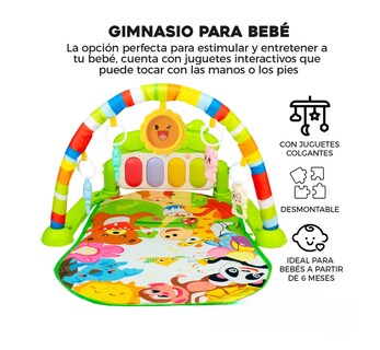 Foto 2 | Gimnasio Acolchado Infantil Tapete Bebe Con Piano Musical