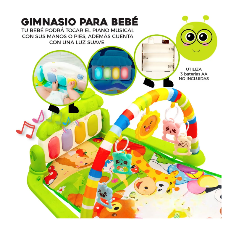Foto 5 pulgar | Gimnasio Acolchado Infantil Tapete Bebe Con Piano Musical