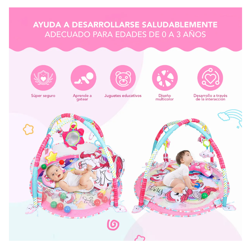 Foto 7 pulgar | Gimnasio Bebé Interactivo Tapete Didáctico Infantil Nube
