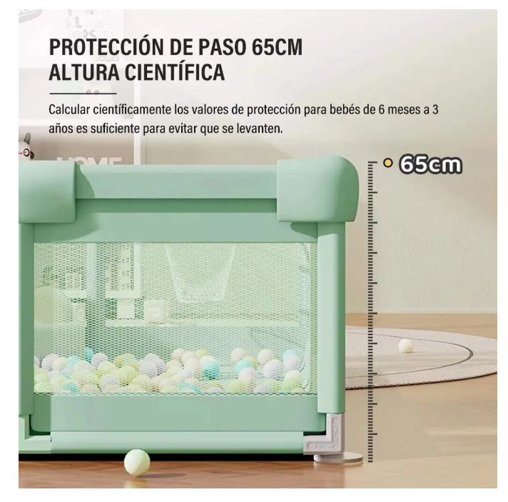 Foto 4 pulgar | Bebé Valla Cuna 120x120 Cm Con Accesorios