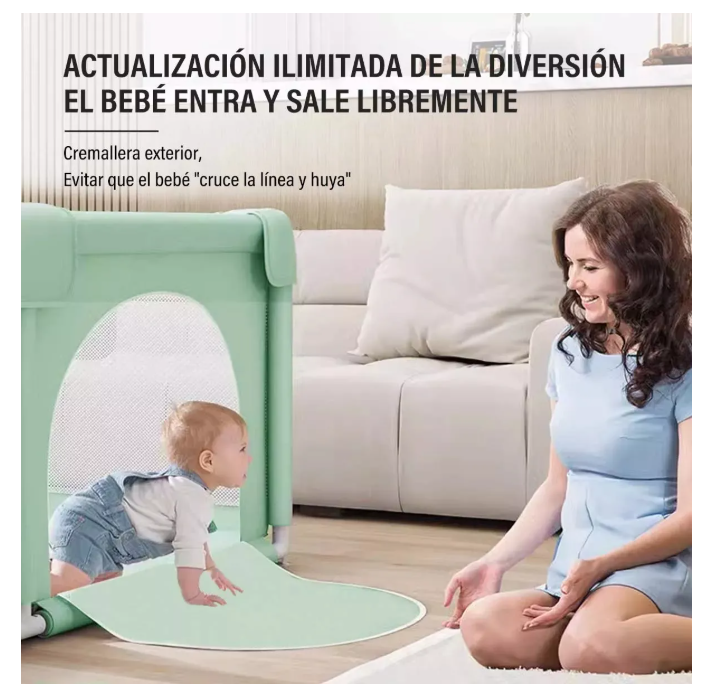 Foto 7 pulgar | Bebé Valla Cuna 120x120 Cm Con Accesorios