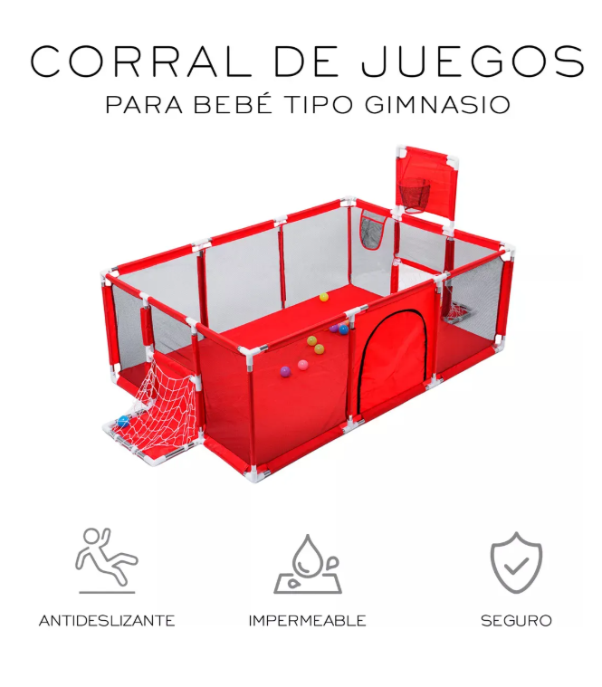 Foto 3 pulgar | Corral 10Pos Rojo para Bebé