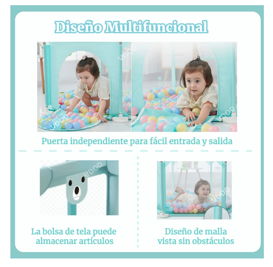Foto 4 | Corralito Para Bebe Corral Plegable De Juegos Bebés Y Niños