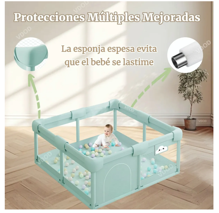 Foto 2 | Corralito Para Bebe 1.2m X 1.2m De Juegos