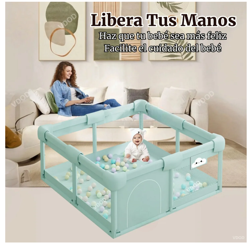 Foto 3 | Corralito Para Bebe 1.2m X 1.2m De Juegos