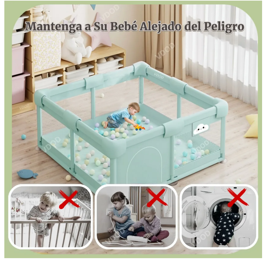 Foto 5 | Corralito Para Bebe 1.2m X 1.2m De Juegos
