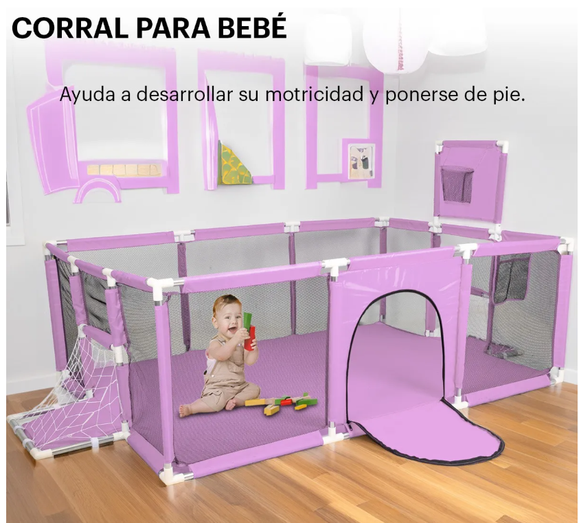 Foto 2 | Corral de juegos, Gimnasio De Juegos , Porterías Y Tablero Infantil Selectshop
