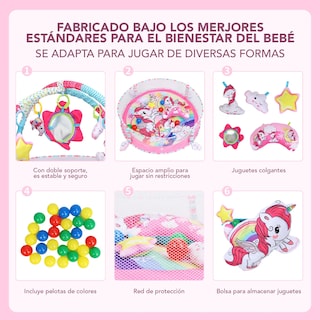 Foto 4 | Gimnasio Lab.g Bebé Interactivo Tapete Didáctico Unicornio Rosa