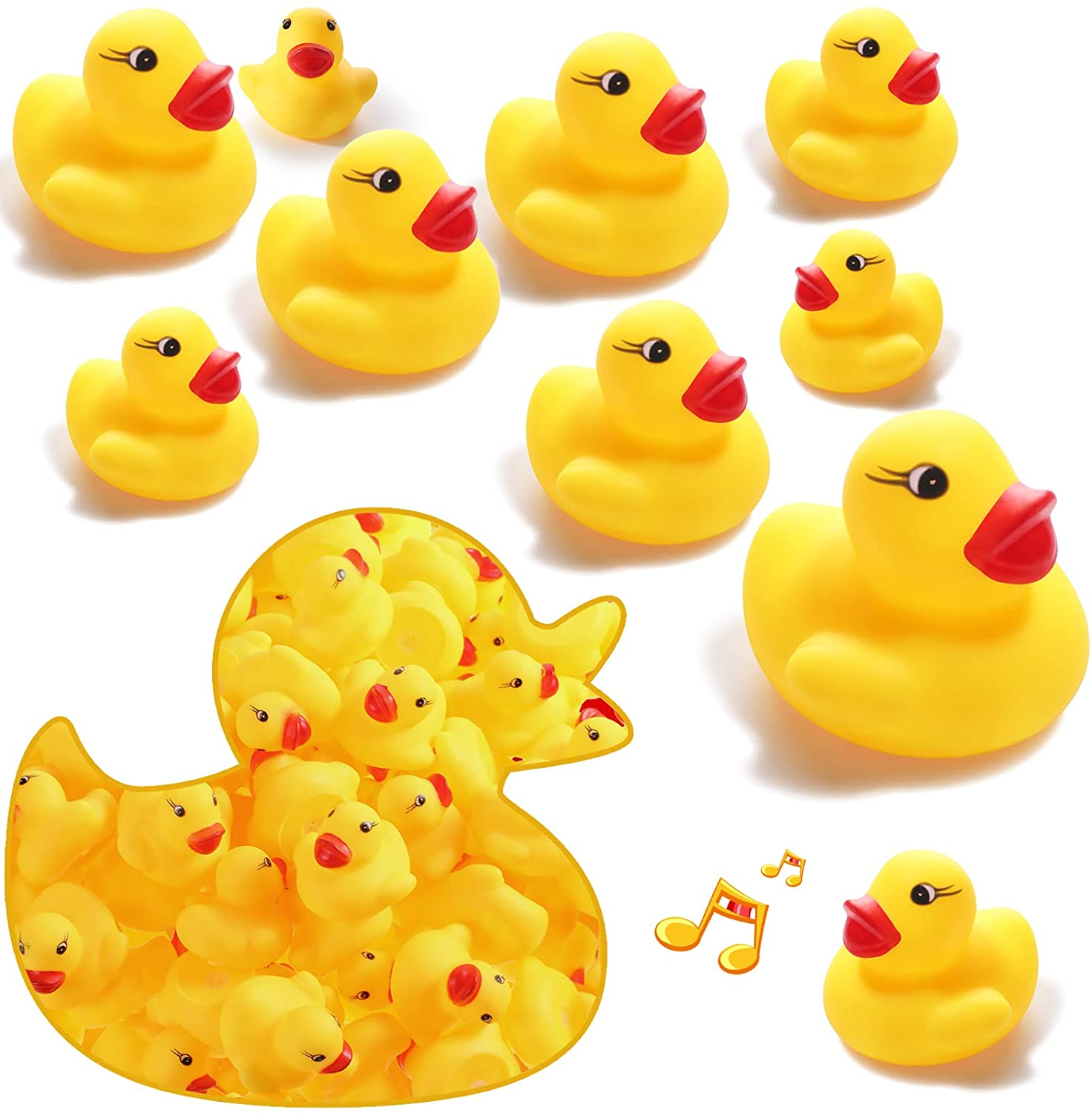 Foto 2 pulgar | Venta Internacional - Rubber Bath Duck Jieyou Mini Amarillo 100 Piezas Para Baby Show