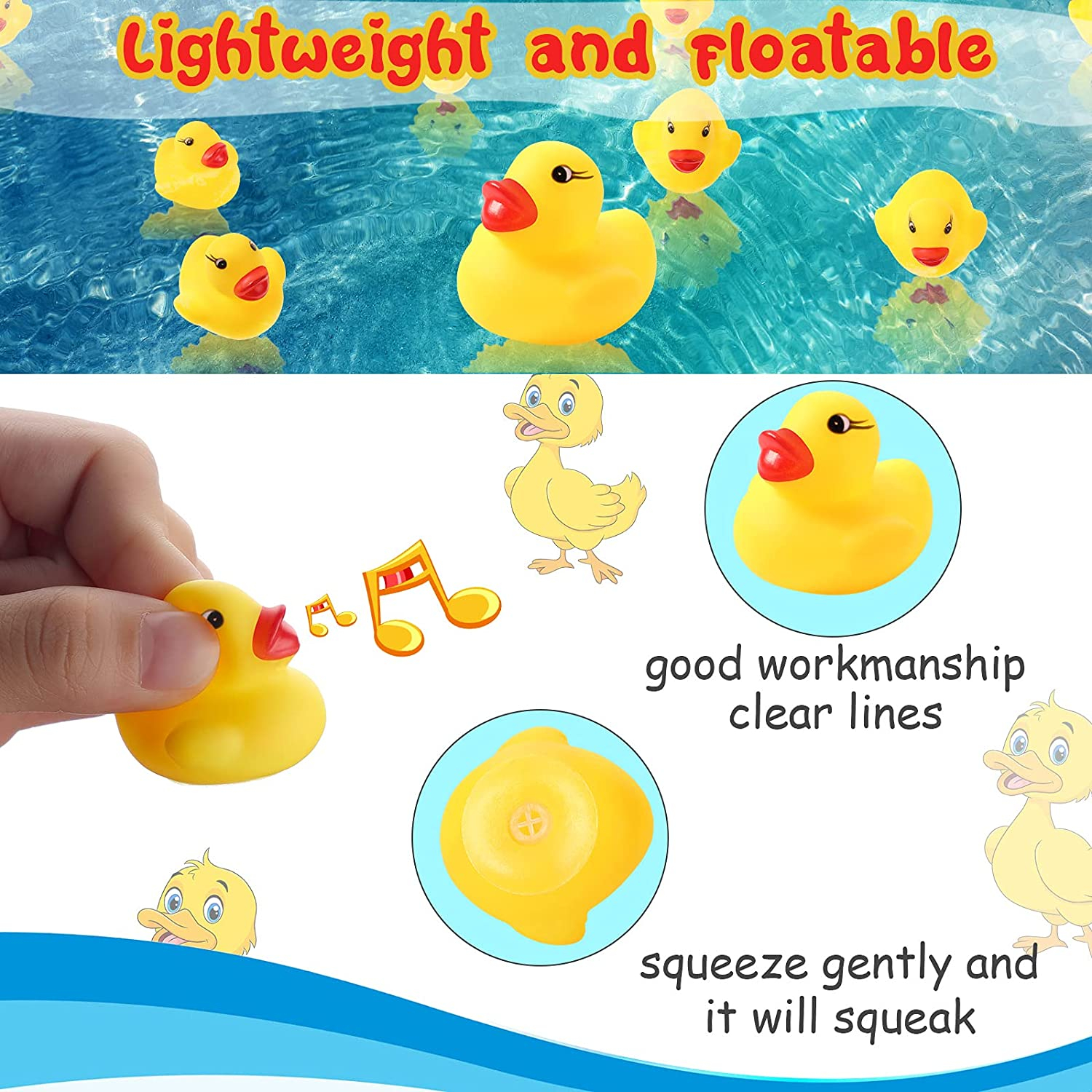 Foto 4 pulgar | Venta Internacional - Rubber Bath Duck Jieyou Mini Amarillo 100 Piezas Para Baby Show