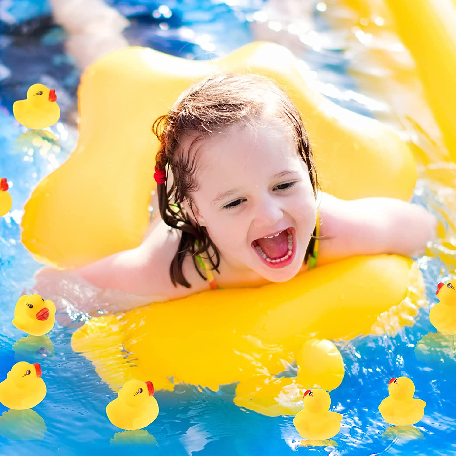 Foto 4 | Venta Internacional - Rubber Bath Duck Jieyou Mini Amarillo 100 Piezas Para Baby Show