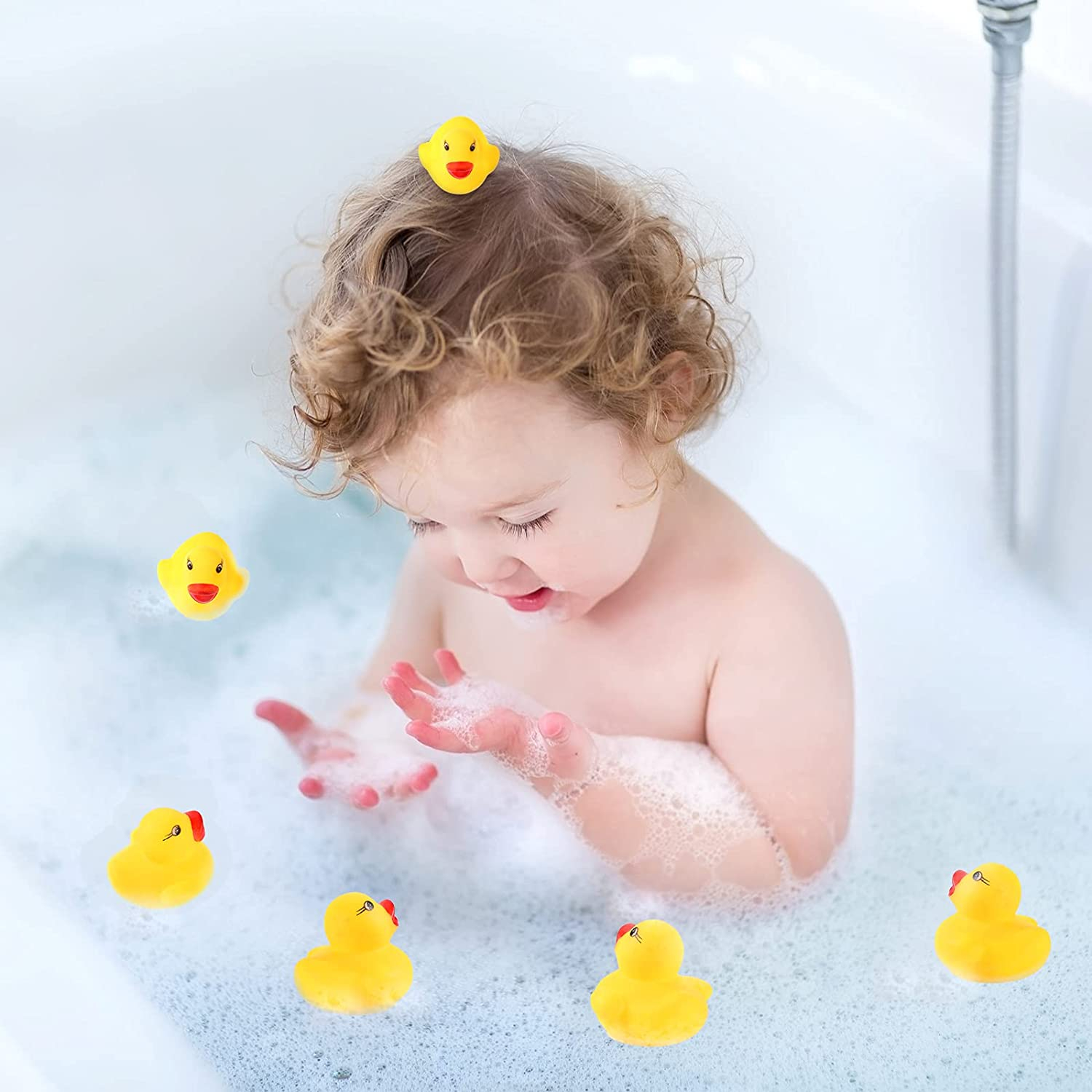 Foto 6 pulgar | Venta Internacional - Rubber Bath Duck Jieyou Mini Amarillo 100 Piezas Para Baby Show