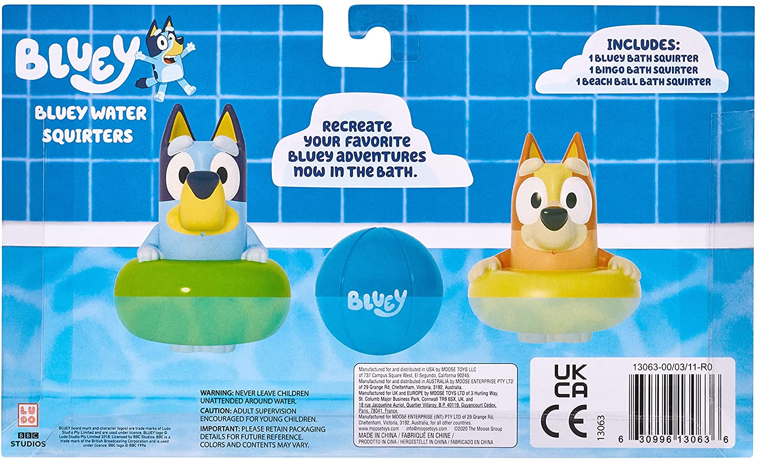 Foto 3 pulgar | Venta Internacional - Bluey Bath Squirters Paquete de 3