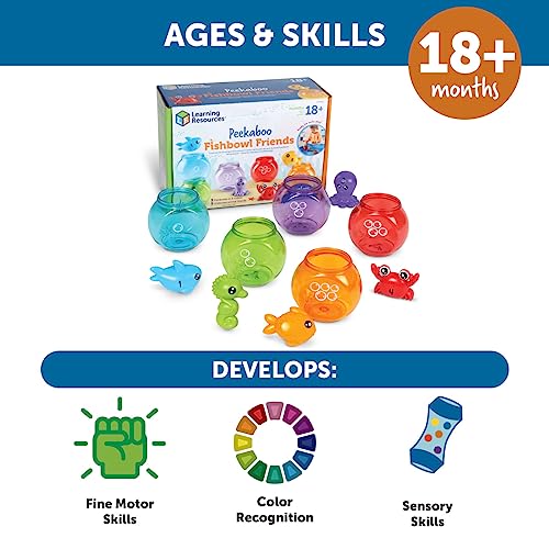 Foto 6 pulgar | Venta Internacional - Toy Learning Resources Peekaboo Fishbowl Friends, 10 Piezas